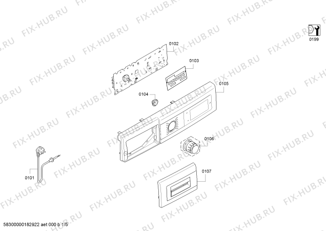 Схема №2 WAT24420GR Serie | 6 с изображением Панель управления для стиралки Bosch 11004871
